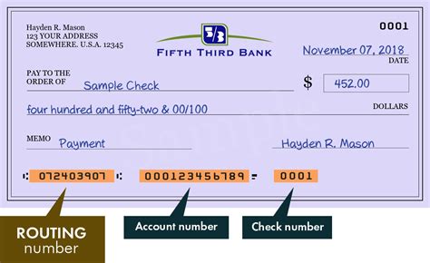 fifth third bank check routing number|More.